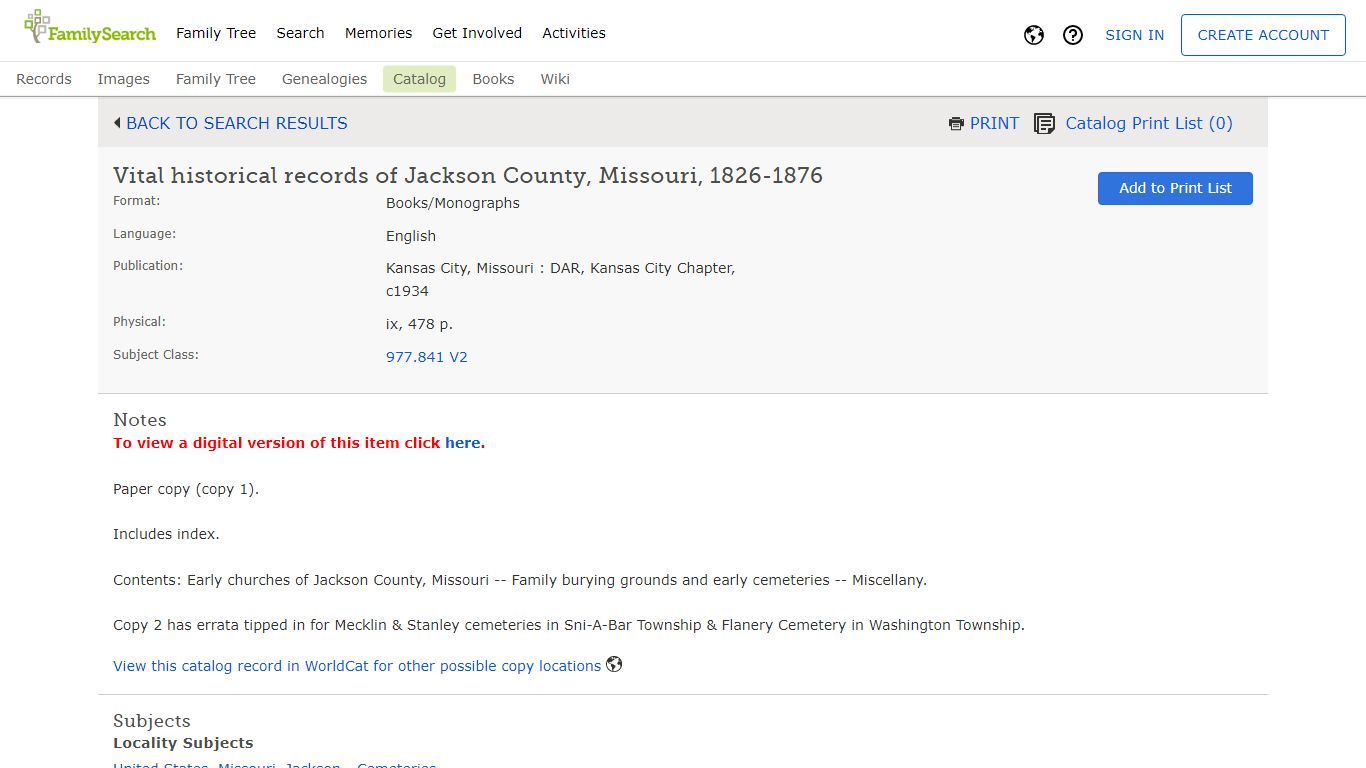 Vital historical records of Jackson County, Missouri, 1826 ...